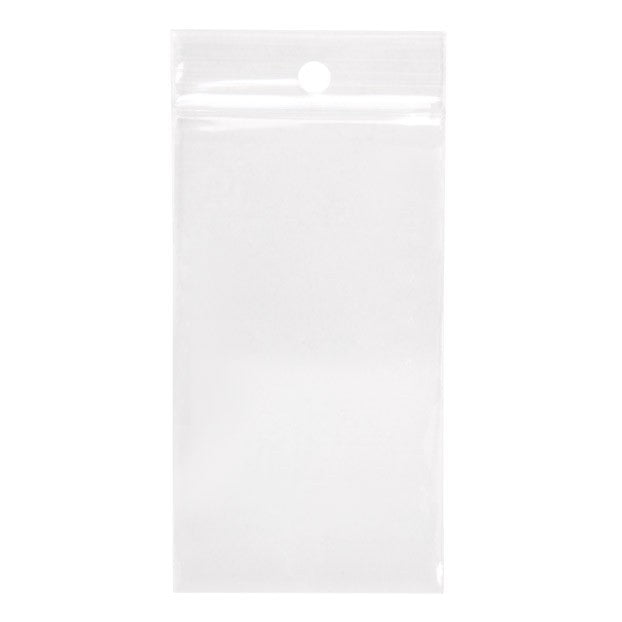 Sachet zip à transparence cristalline avec trou de suspension 5,1x8,9 cm (100 pièces) [ZR23H]