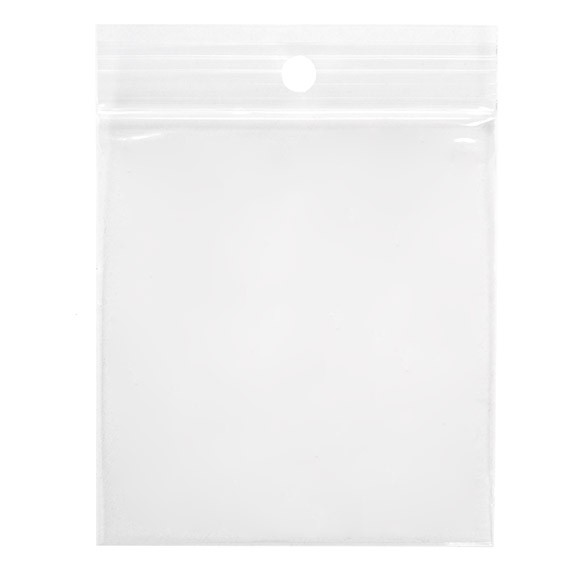 Sachet zip à transparence cristalline avec trou de suspension 7x7,6cm (100 pièces) [ZR23Q3]