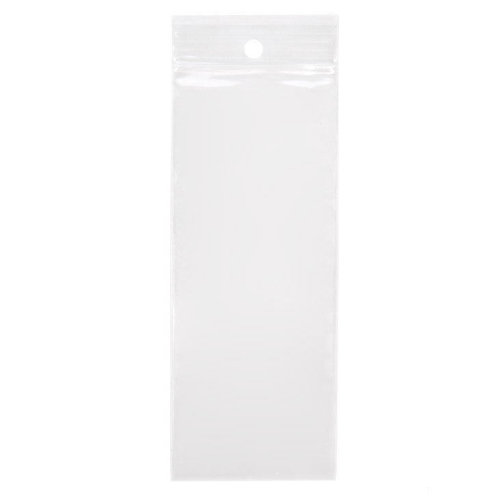 Sachet zip à transparence cristalline avec trou de suspension 5,1x12,7cm (100 pièces) [ZR25]