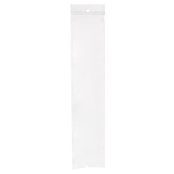 Sachet zip à transparence cristalline avec trou de suspension 7,6x35,6 cm (100 pièces) [ZR314]