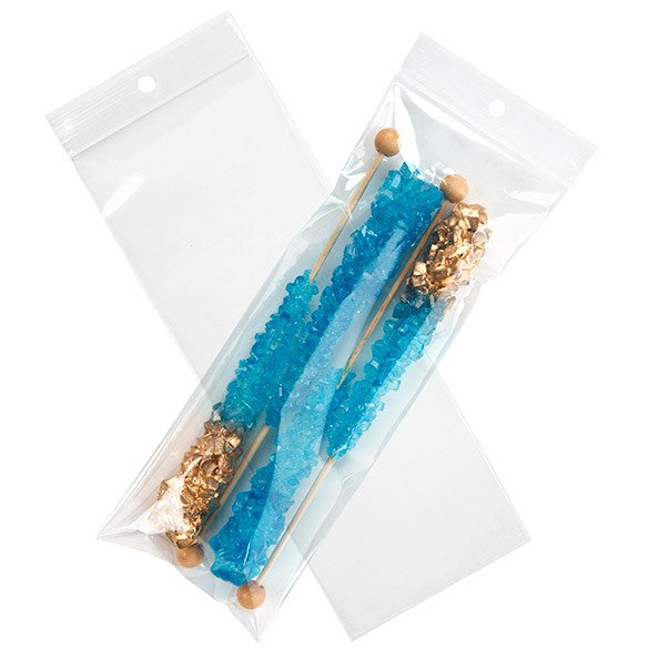 Sachet zip à transparence cristalline avec trou de suspension 7,6x20,3cm (100 pièces) [ZR38]