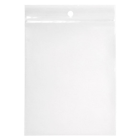 Sachet zip à transparence cristalline avec trou de suspension 10,2x12,7cm (100 pièces) [ZR45]