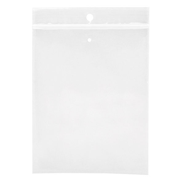 Sachet zip à transparence cristalline avec trou de suspension + trou d'aération 10,2x12,7cm (100 pièces) [ZR45V]
