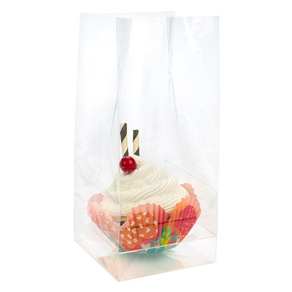 Sachets à Cupcake pour doubles minis cupcakes avec fond en papier 12.7x5.7x12.7cm (100 pièces) [CBG9]