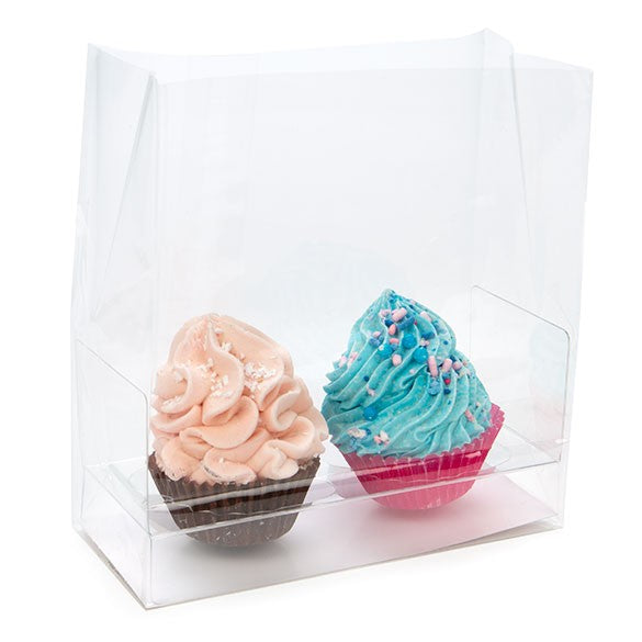 Sachets à Cupcake pour doubles minis cupcakes avec fond en papier 12.7x5.7x12.7cm (100 pièces) [CBG9]