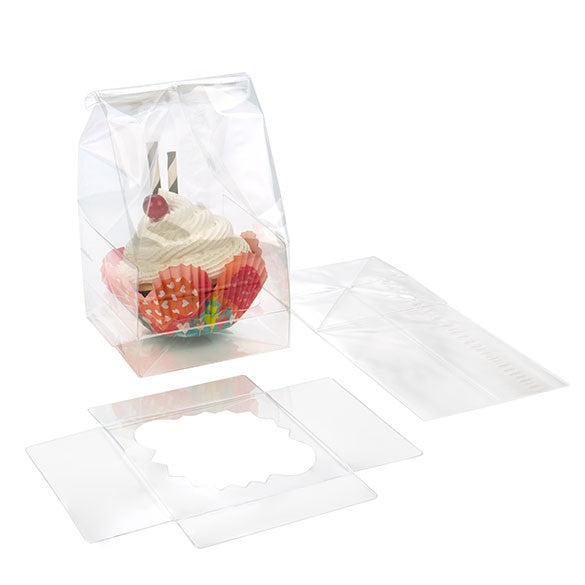Sachets à Cupcake pour doubles minis cupcakes avec fond en papier 12.7x5.7x12.7cm (100 pièces) [CBG9]