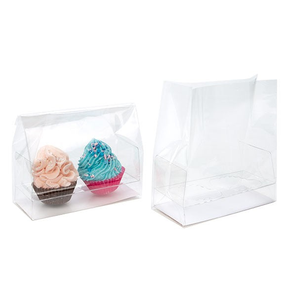 Sachets à Cupcake pour doubles minis cupcakes avec fond en papier 12.7x5.7x12.7cm (100 pièces) [CBG9]