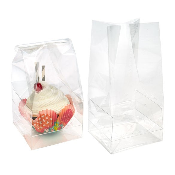 Sachets à Cupcake pour doubles minis cupcakes avec fond en papier 12.7x5.7x12.7cm (100 pièces) [CBG9]