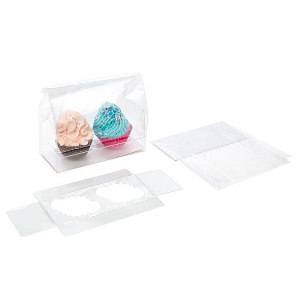 Sachets à Cupcake pour doubles minis cupcakes avec fond en papier 12.7x5.7x12.7cm (100 pièces) [CBG9]