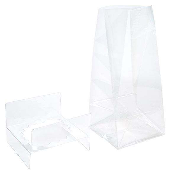 Sachets à Cupcake pour doubles minis cupcakes avec fond en papier 12.7x5.7x12.7cm (100 pièces) [CBG9]