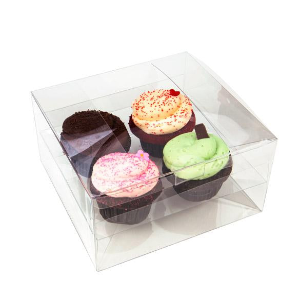 Boites à Cupcake pour quatre cupcakes 19,1 x 17,8 x 10,2cm (100 pièces) [CBS177]
