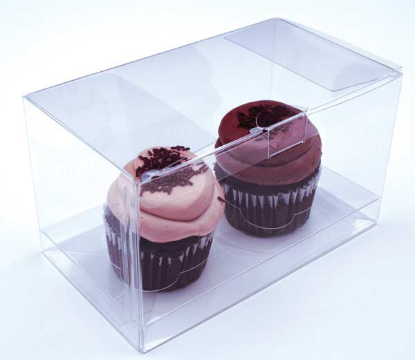 Boites à Cupcake pour doubles cupcakes 17.8 x 10.2 x 10.2cm (100 pièces) [CBS174]