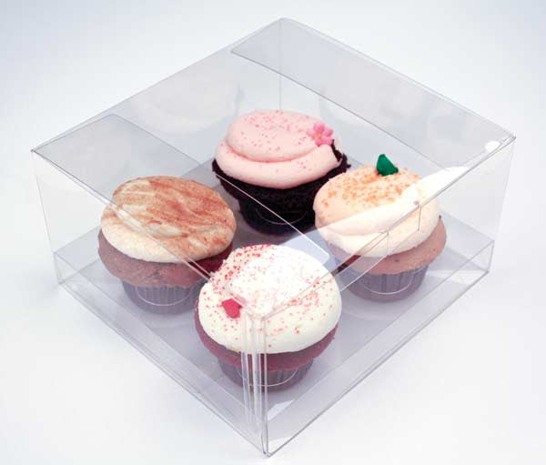 Boites à Cupcake pour quatre cupcakes 19,1 x 17,8 x 10,2cm (100 pièces) [CBS177]