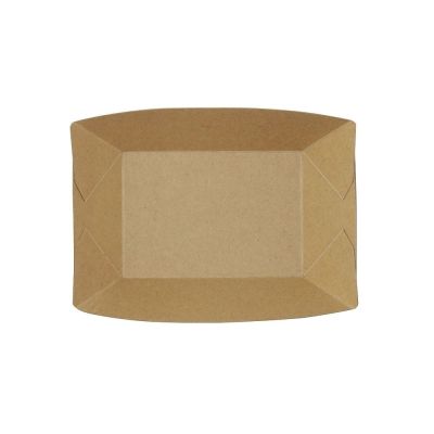 Plateaux à snacks en carton 400 ml brun revêtement organique (1000 pièces) [GB-DCA06445]