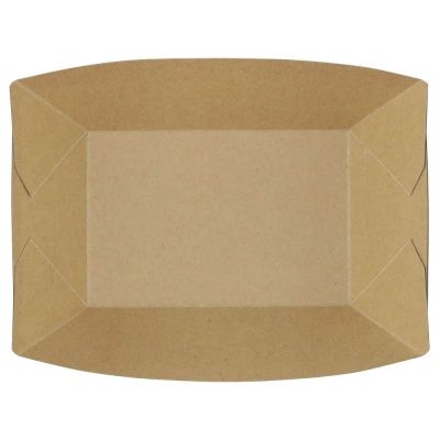 Plateaux à snacks en carton 800 ml brun revêtement organique (600 pièces) [GB-DCA06453]
