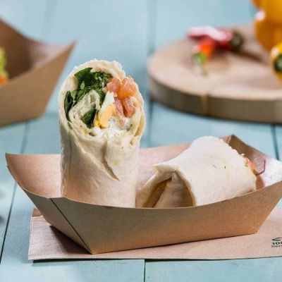 Plateaux à snacks en carton 800 ml brun revêtement organique (600 pièces) [GB-DCA06453]