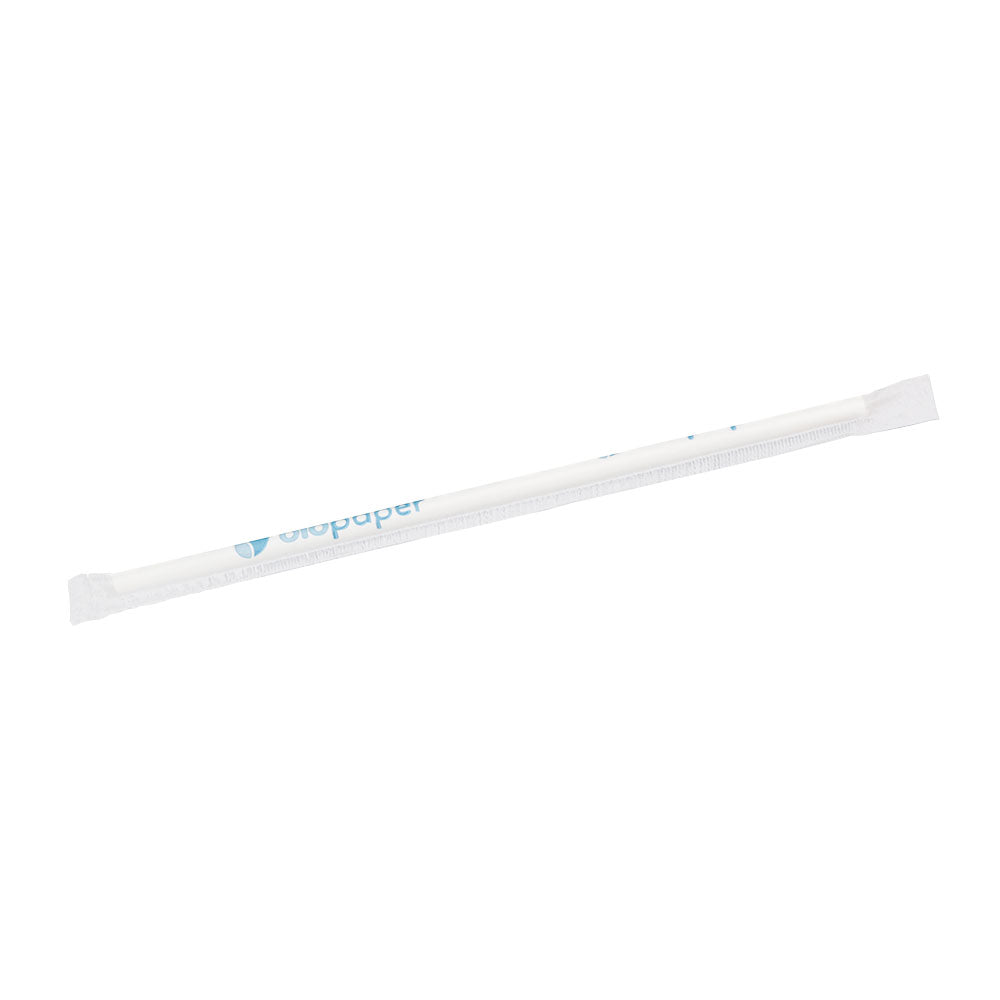 Drinking straws Paper 20 cm, Ø 0.5 cm White Individually wrapped (6250 pieces) [GB-DCD00457]