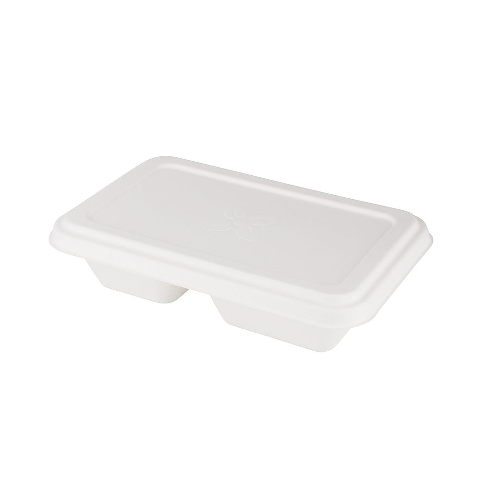 Barquette en canne à sucre, 2 compartiments, 1000 ml, 23x14.5x5 cm (500 pièces) [GB-DFC01296]