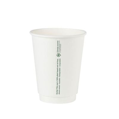 Tasse à double paroi en carton 300 ml Ø 80 Blanc (500 pièces) [GB-DHD04643]