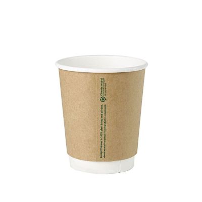 Tasse à double paroi en carton 200 ml Ø 80 Marron (500 pièces) [GB-DHD04872]