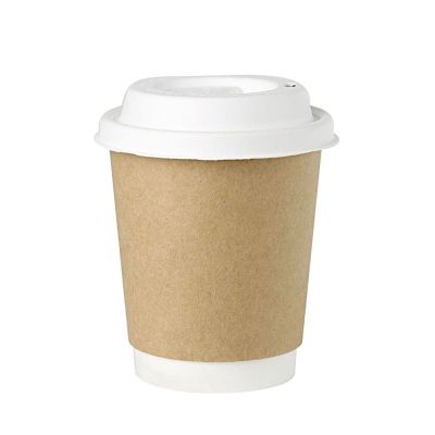 Tasse à double paroi en carton 200 ml Ø 80 Marron (500 pièces) [GB-DHD04872]