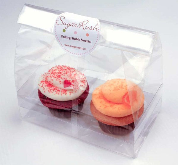 Sachets à Cupcake pour 2 cupcake 17.5x10x22.5 cm (100 pièces) [CBG2]
