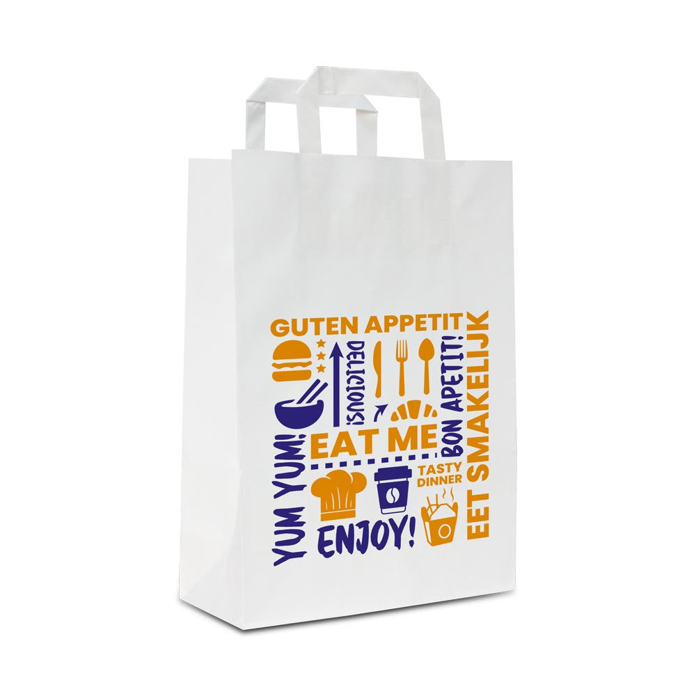 Take-away bags 18+8x22cm White (250 pcs)