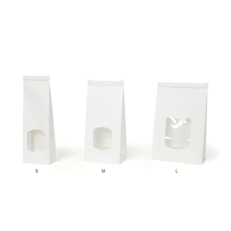 Sachets kraft blancs avec fermeture métallique 11.5x7x24.5 cm (400 pièces) [GB-DRE02710]