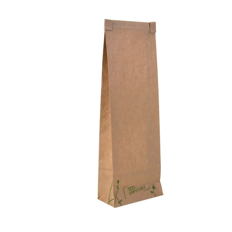 Sachets Kraft Ecologiques brun avec fenêtre 8.8x4.7x26 cm refermable (500 pièces) [GB-DRE02760]