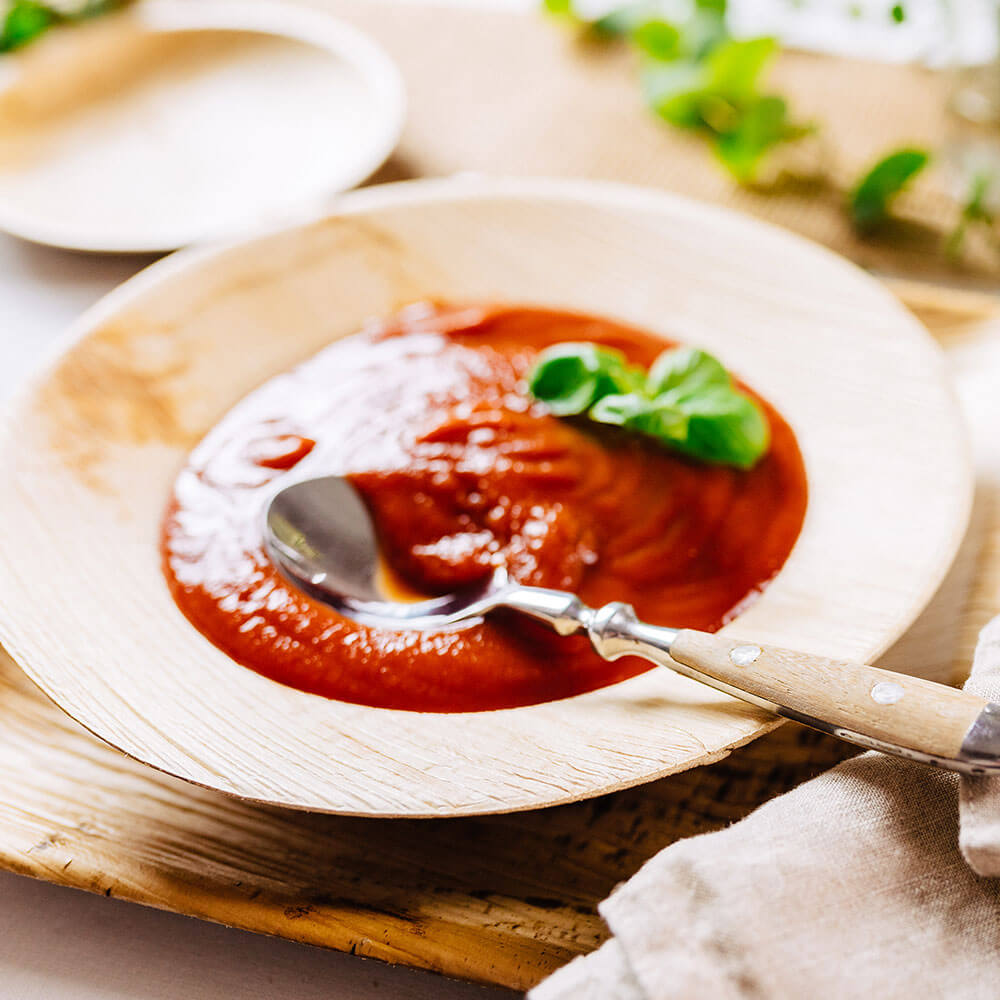 Assiette ronde Palm Leaf, Ø 23 cm, profonde (200 pièces) [GB-DTW05301]