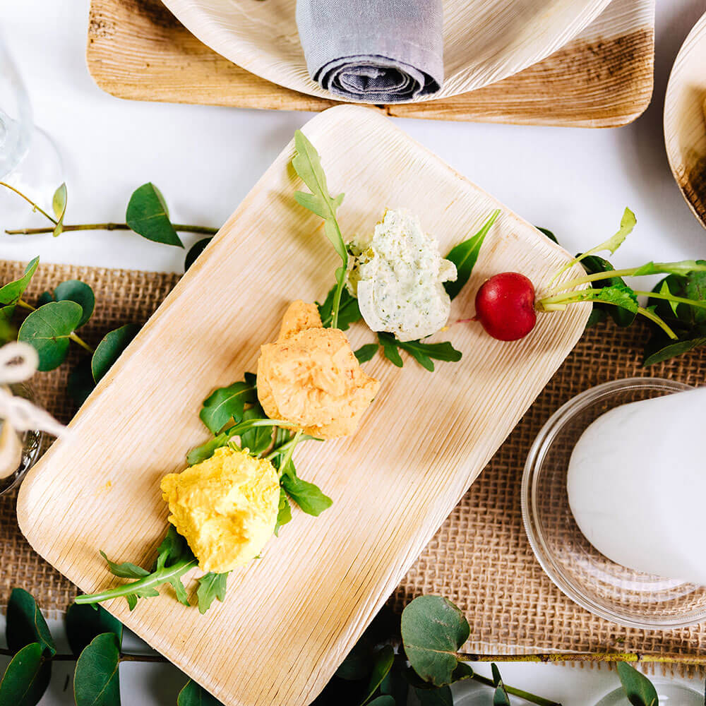 Assiette rectangulaire Palm Leaf 25x15cm (200 pièces) [GB-DTW05320]