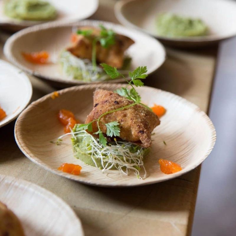 Assiette ronde feuille de palmier, Ø 15 cm (200 pièces) [GB-DTW05400]