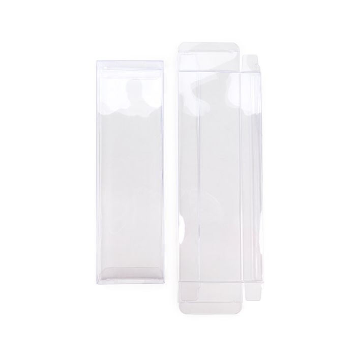 Boites cadeau plastique 7,6x2,5x25,4 cm Transparence Cristalline (25 pièces) [FB301]