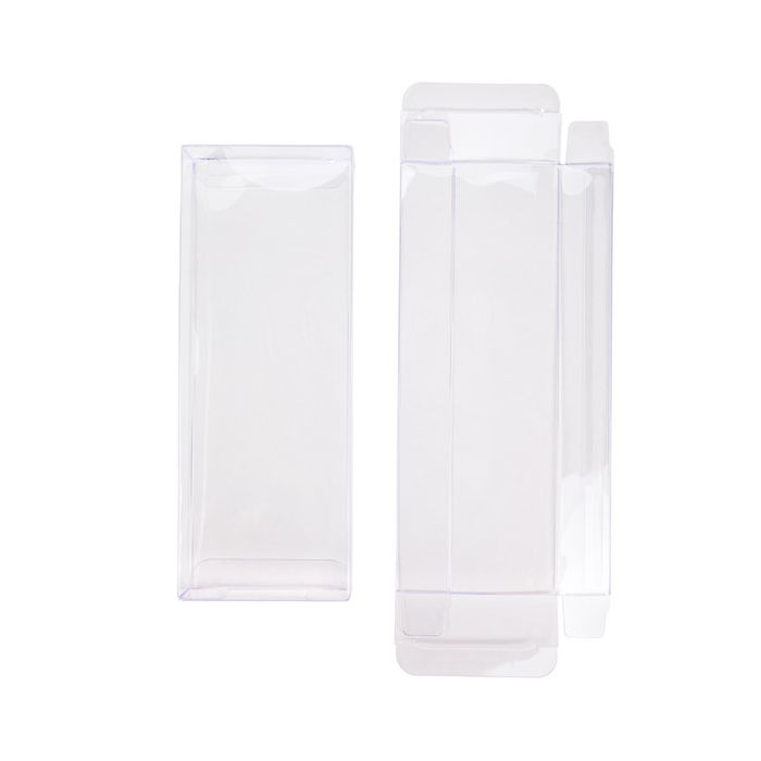 Boites cadeau plastique 7,6x2,5x20,3 cm Transparence Cristalline (25 pièces) [FB302]