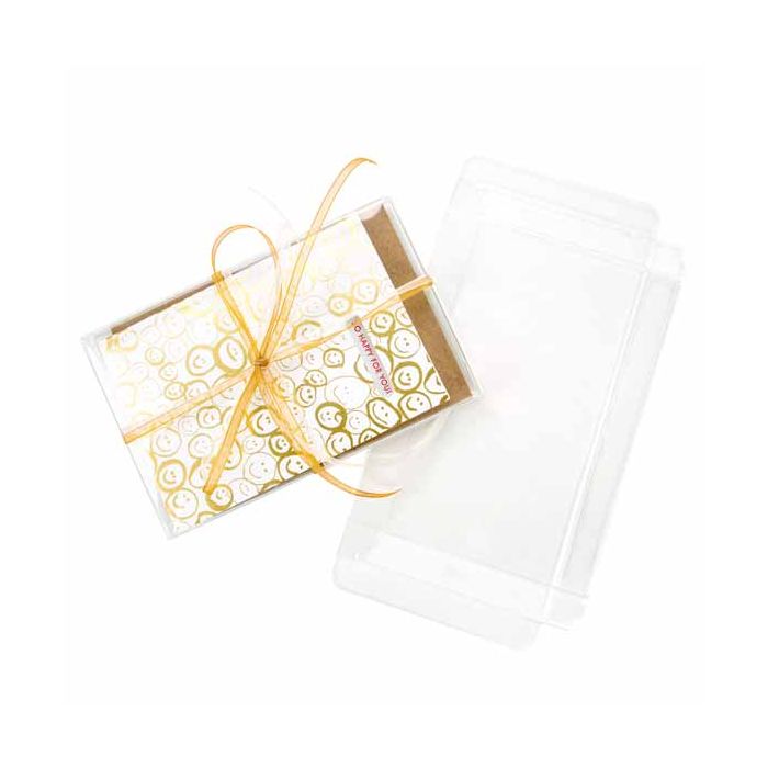 Boites cadeau plastique à transparence cristalline 9.2x1.6x14.3cm (25 Pièces) [FB33]