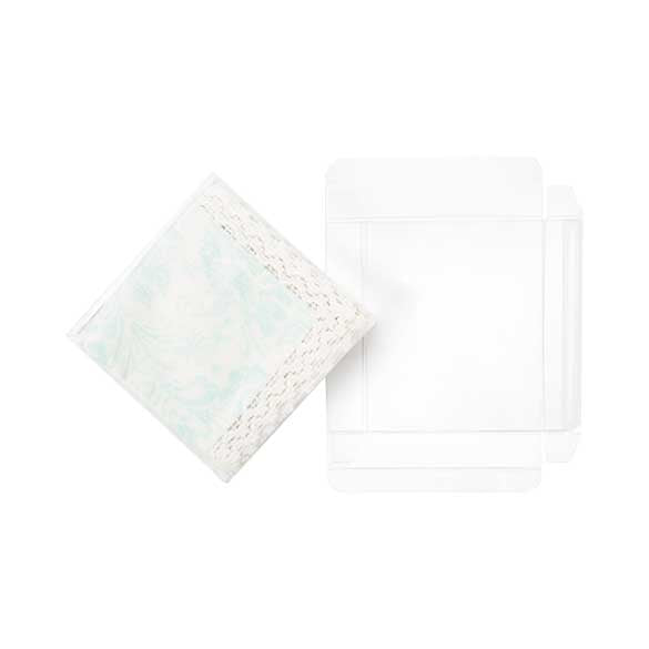 Boites cadeau plastique à transparence cristalline 14.3x2.5x14.1cm (25 Pièces) [FB48]