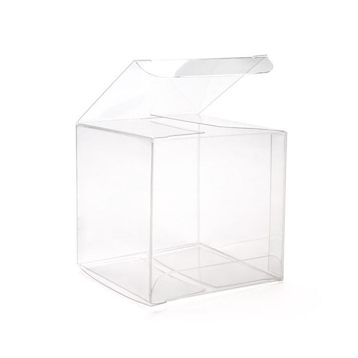 Boites cadeau plastique à transparence cristalline 7.6x7.6x7.6cm (25 Pièces) [FB58]