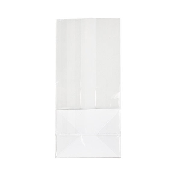 Sachet SOS à fond plat en papier et à transparence cristalline 5x4x12.5cm (100 pièces) [FGPB3]
