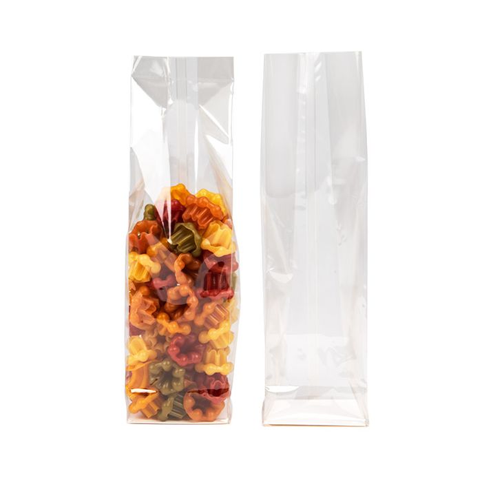 Sachet à soufflet à fond plat compostable à domicile 7x5,1x25,4cm avec insert en papier (100 pièces) [FGPBE17]