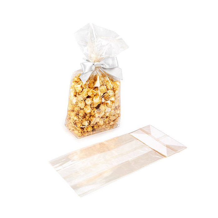 Sachet à soufflet à fond plat compostable à domicile 12,7x7,6x30,5cm avec insert en papier (100 pièces) [FGPBE1]