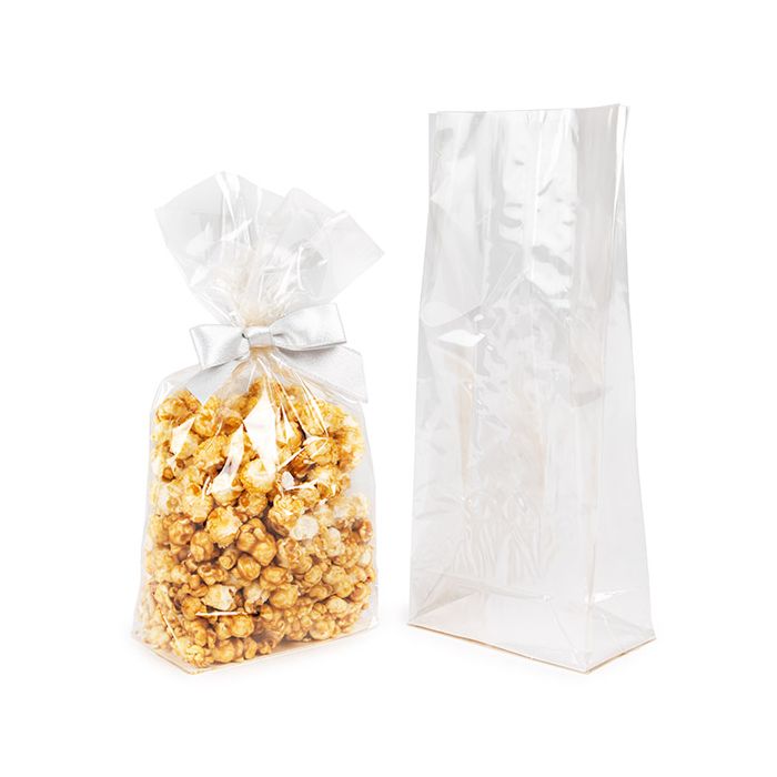 Sachet à soufflet à fond plat compostable à domicile 12,7x7,6x30,5cm avec insert en papier (100 pièces) [FGPBE1]