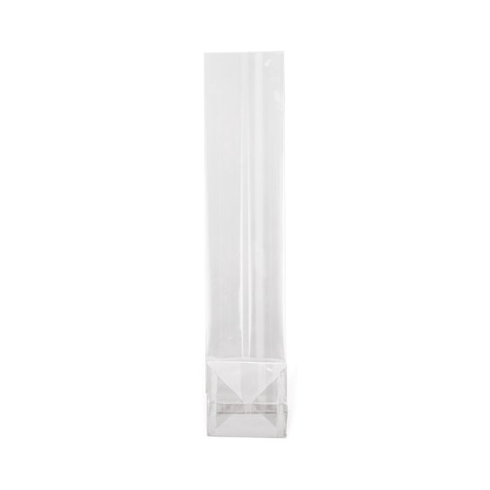 Block Bottom Bags Clear 8.9x5.7x30.5cm with paper insert