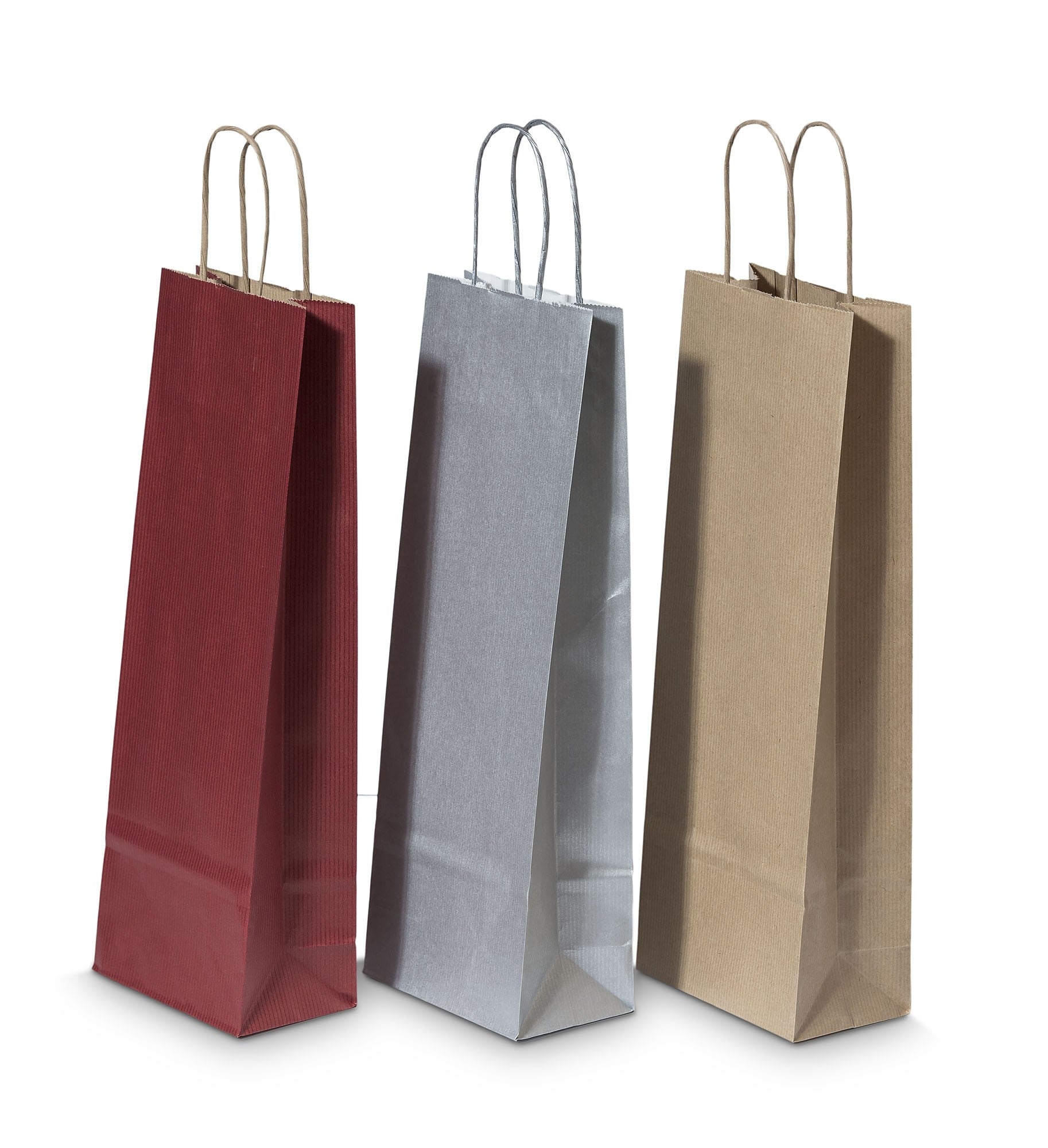 Sac à bouteilles en papier kraft argent 110 g/m 14x8x39 cm (50 pcs) [PAWF1439SI]