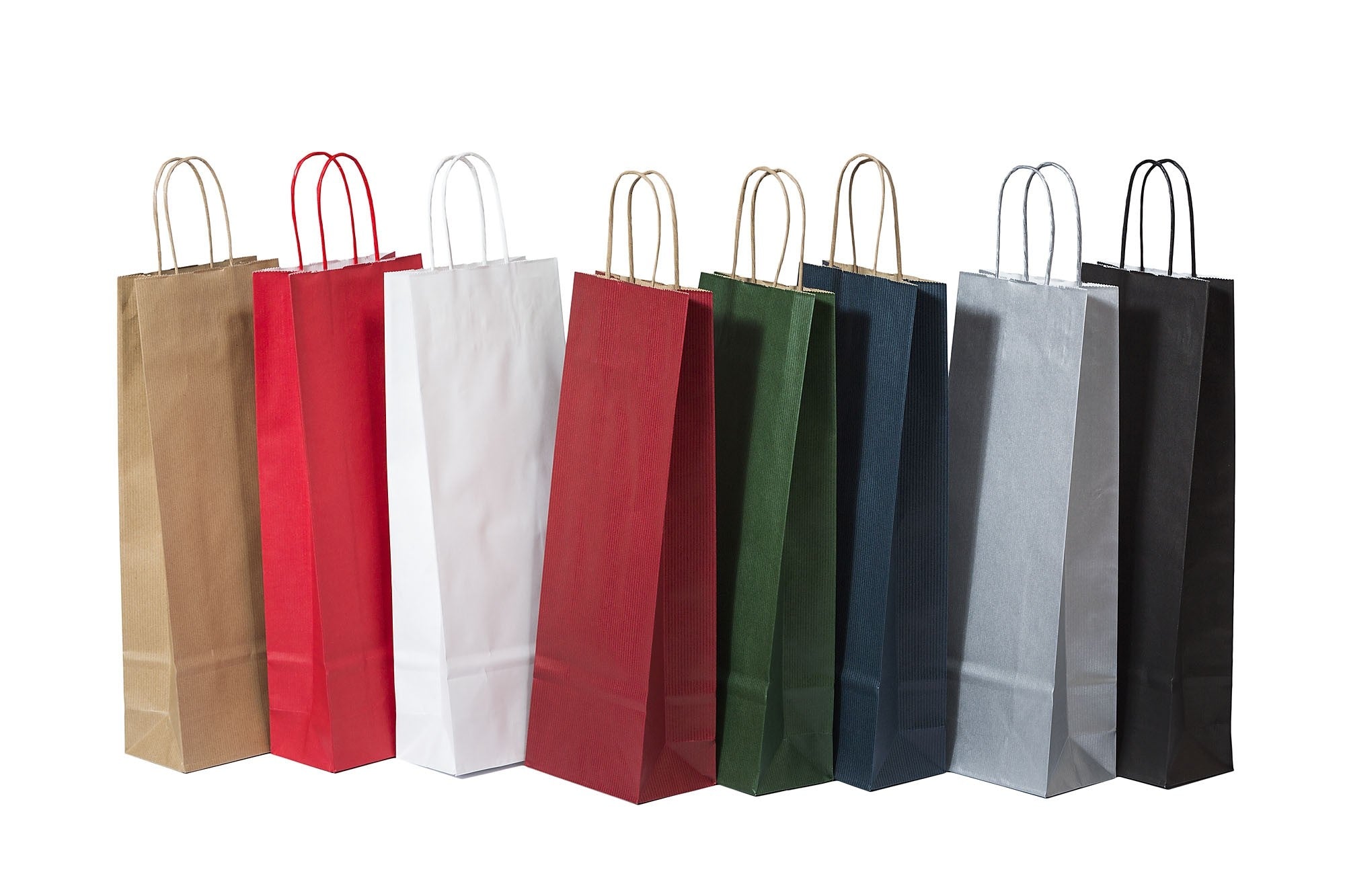 Sac à bouteilles en papier kraft Rouge Foncé 110 g/m 14x8x39 cm (50 pcs) [PAWF1439DKR]