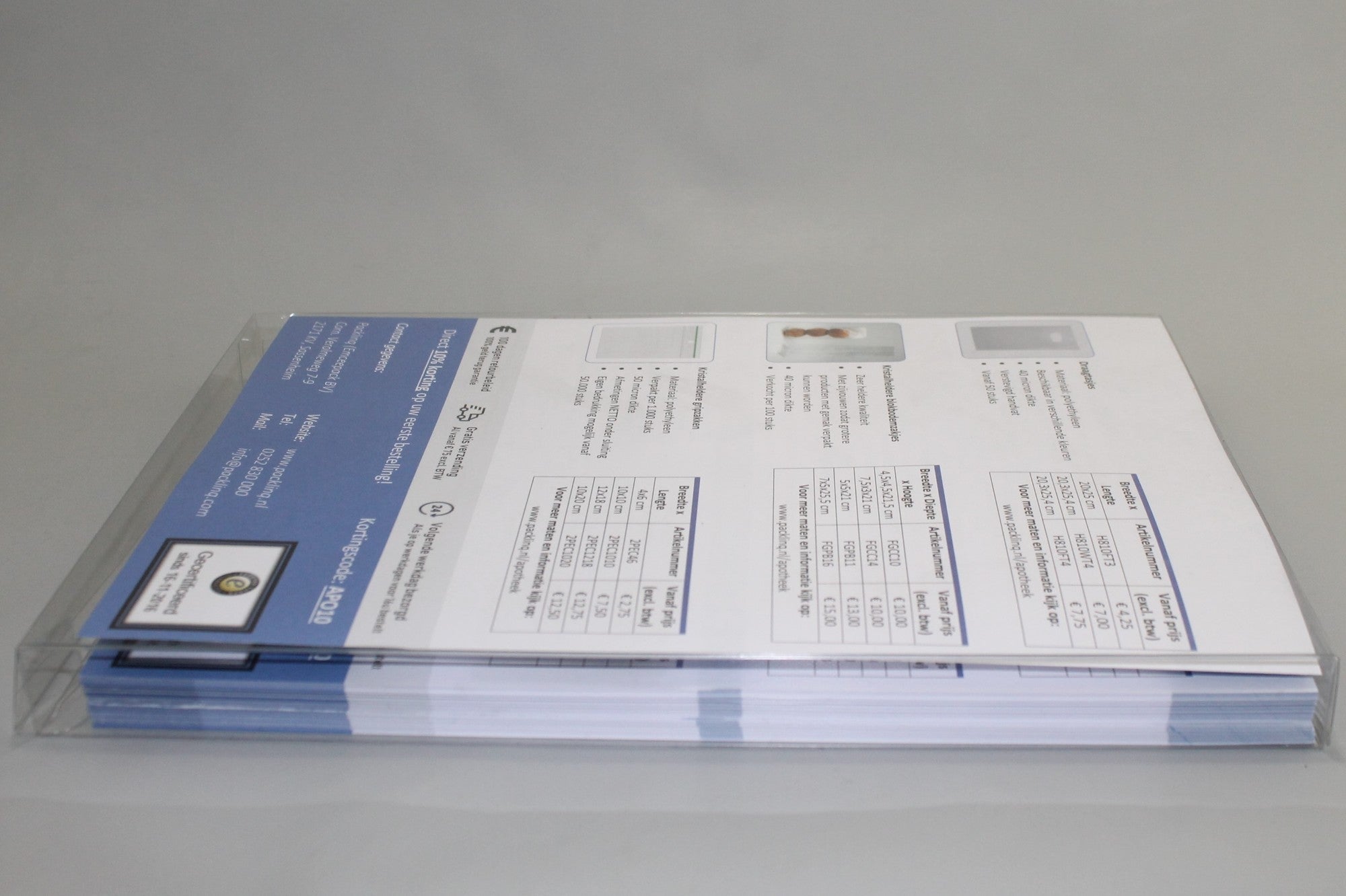 Boîte cadeau plastique à transparence cristalline 21.3x2.5x31cm (25 pièces) [FPBA4]