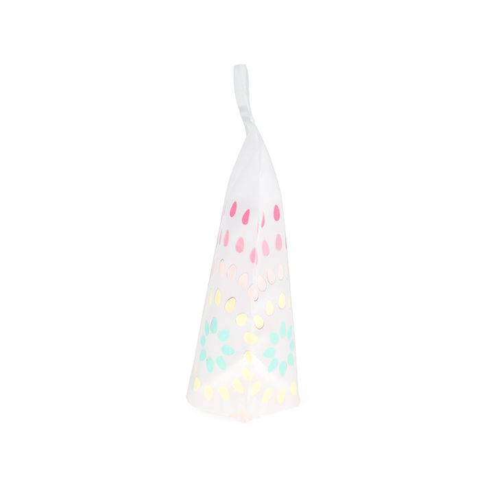 Doypack semi-transparent - motif fleur pastel 13x7.9x20.6cm (25 pièces) [ZBGSW3BL]