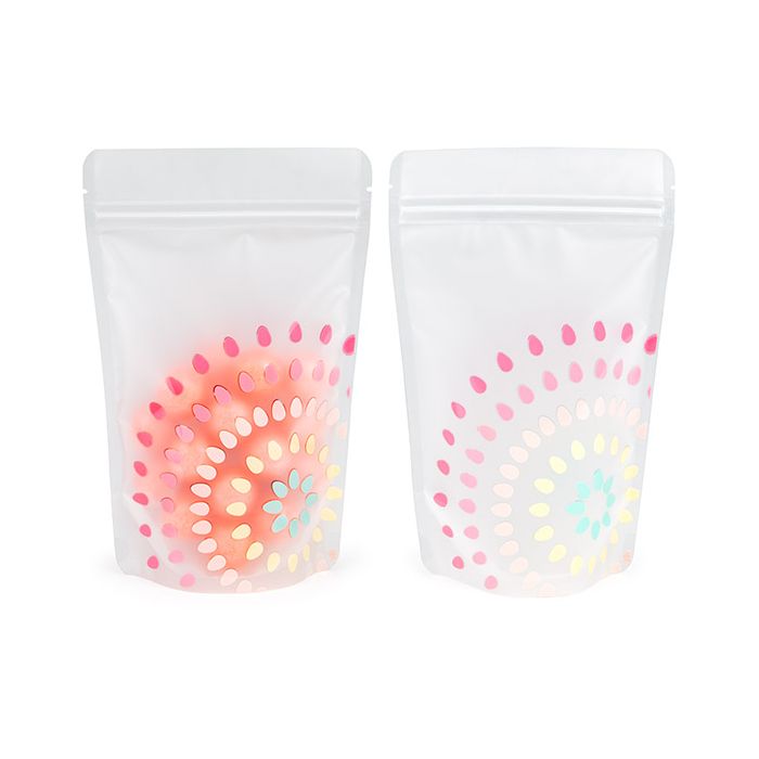 Doypack semi-transparent - motif fleur pastel 13x7.9x20.6cm (25 pièces) [ZBGSW3BL]
