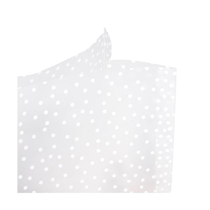 Sacs à soufflets à fond plat givrés à pois blancs 7x5.1x25.4cm avec insert en papier (100 pièces) [FFGPB17D]