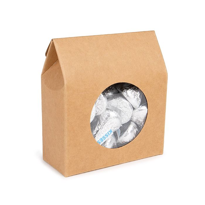 Boite Kraft Avec fenêtre ronde 8,9x3,8x10,2 cm (25 pièces) [FS340]