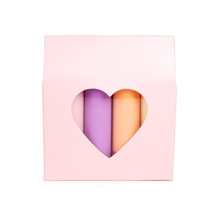 Kraft Gift Boxes Pink with Heart Window 8,9x3,8x10,2 cm